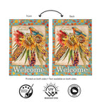 Jeweled Fall Maize Burlap Flag