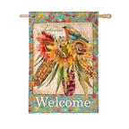 Jeweled Fall Maize Burlap Flag