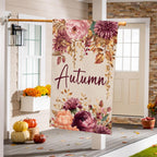 Autumn Florals Burlap Flag