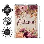 Autumn Florals Burlap Flag