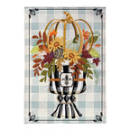Courtly Check Fall Floral Burlap Flag