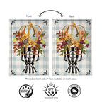 Courtly Check Fall Floral Burlap Flag