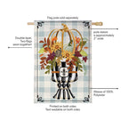 Courtly Check Fall Floral Burlap Flag