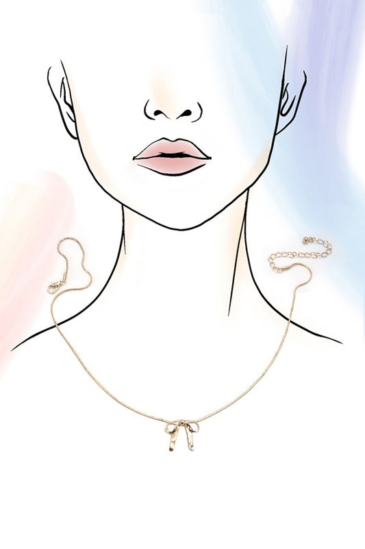 Bow Ribbon Snake Chain Necklace