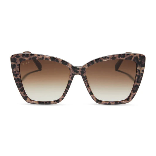 Becky II - Leopard Tortoise + Brown Gradient Sunglasses