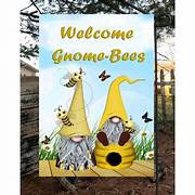 Bee Happy Gnomes Garden Flag