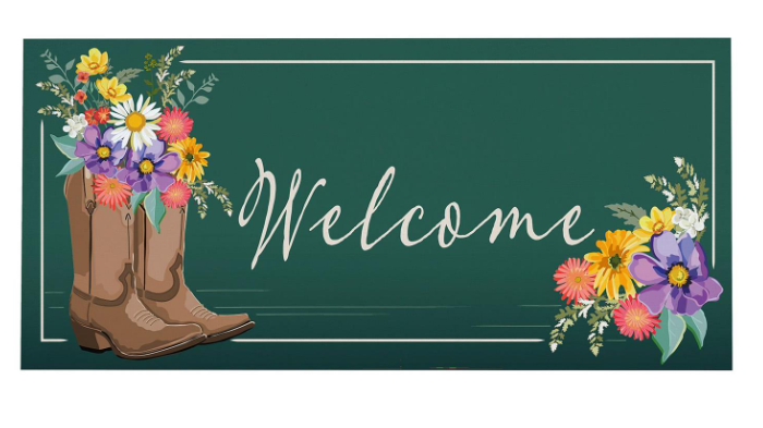 Boots And Bow Floral Sassafras Switch Mat