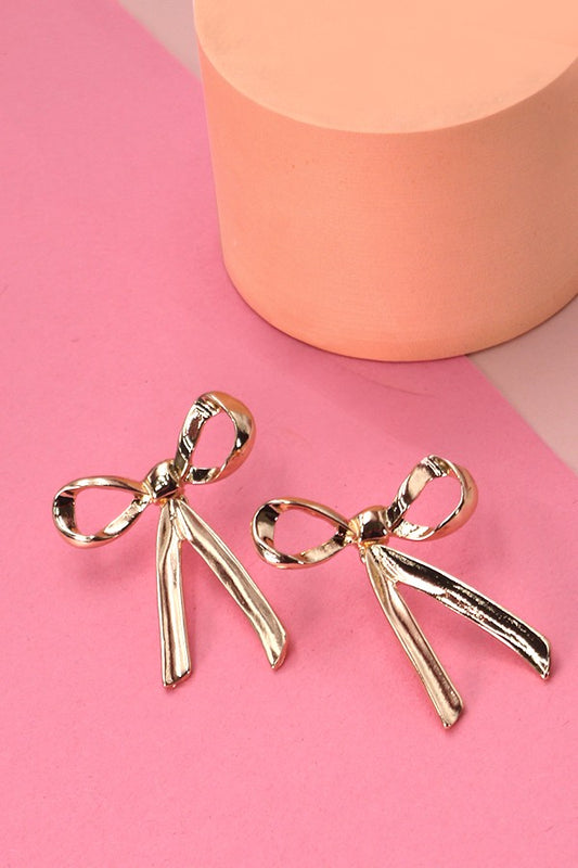 Bow Movable Stud Earrings