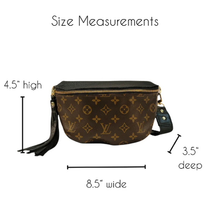 Britt Belt Bag in Black Leather | Upcycled LV Full Front