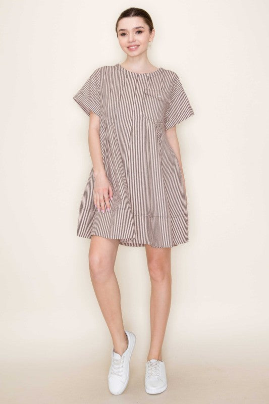 Stripe Swing Short Dress