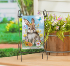 Bunny Blooms Floral Burlap Flag