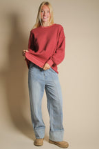 Elise Oversized Waffle Knit Casual Top