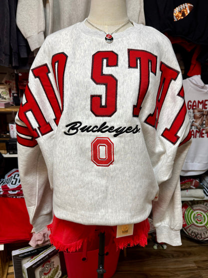 Ohio State Buckeyes Flannigan Oversized Crew Neck Fleece One Size Fits Most(Small-2X)