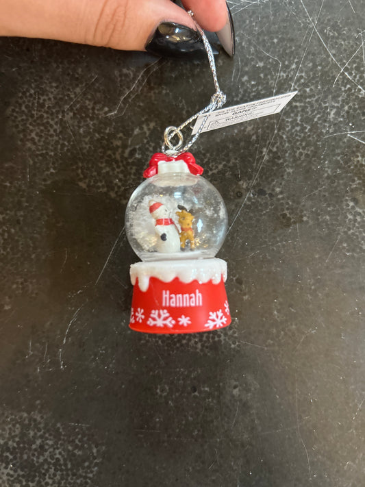 Hannah Mini Snow Globe Ornament