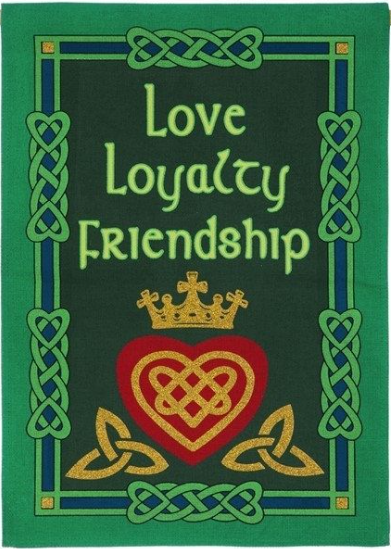 Claddagh Garden Burlap Flag