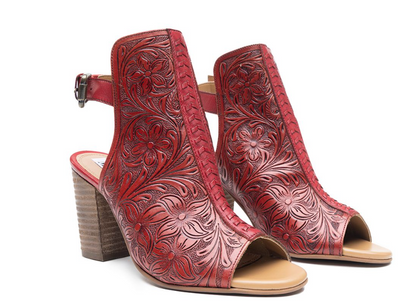 Callandra High Front Hand-tooled Sandal Shoes