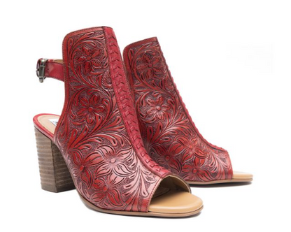 Callandra High Front Hand-tooled Sandal Shoes