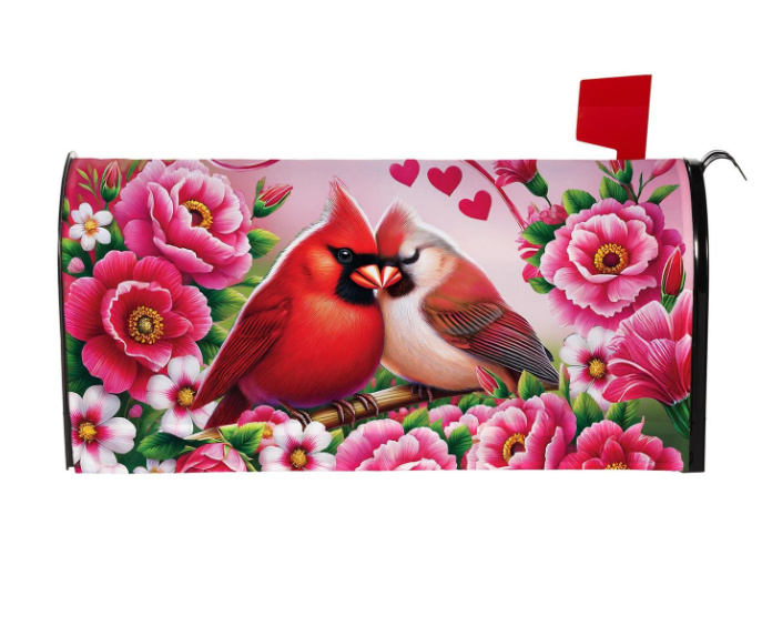 Cardinal Lovers Mailbox Cover