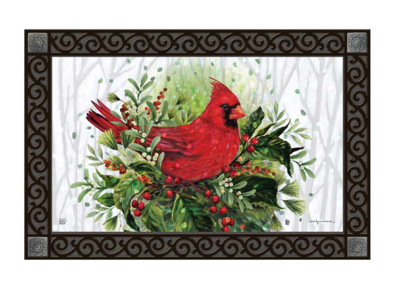 Cardinal on Winter Boughs MatMate