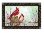 Cardinals on Wire Fence MatMate