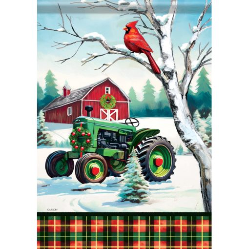 "Christmas Tractor" Durasoft™ Flag