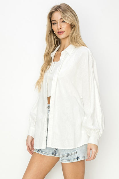 Clair Balloon Sleeve Linen Shirt