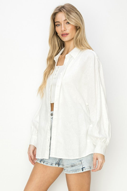 Clair Balloon Sleeve Linen Shirt