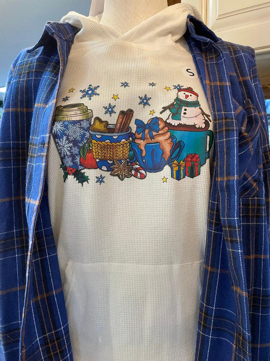 Snowman Coco and Coffee Waffle Knit Hoodie