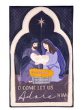 Come Let Us Adore Him Applique House Flag