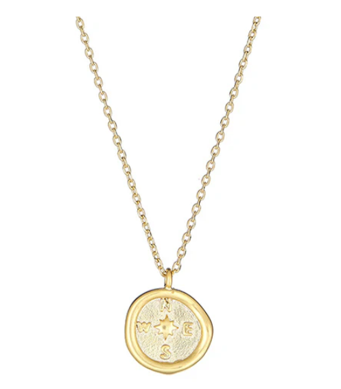 Compass Coin Necklace - CZPB20Y