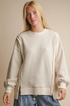 Elise Oversized Waffle Knit Casual Top