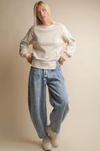 Elise Oversized Waffle Knit Casual Top