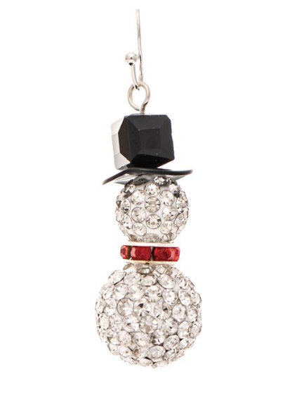 Crystal Bead Snowman Earring