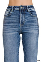 Cuffed Straight Denim Pants