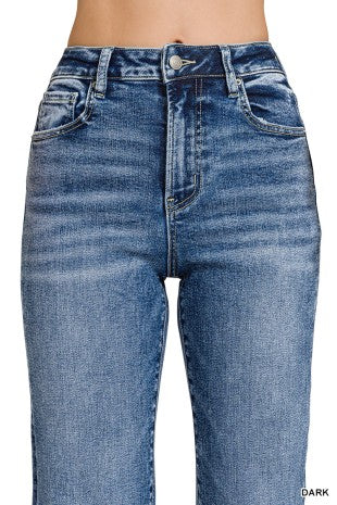 Cuffed Straight Denim Pants