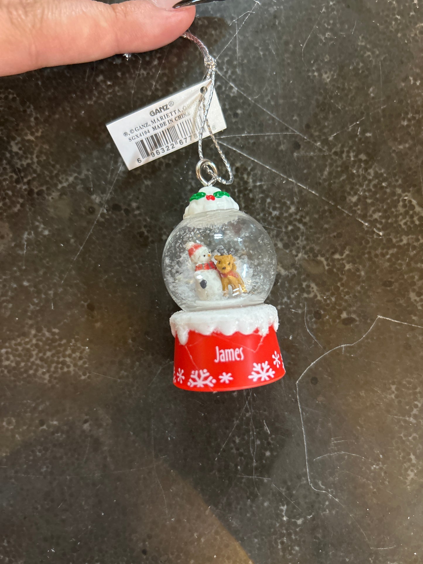 James Mini Snow Globe Ornament