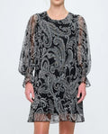 BLACK CLAUDINE SHEER LAYERED DRESS