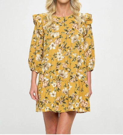 FLORAL ELSIE TIERED SMOCK DRESS