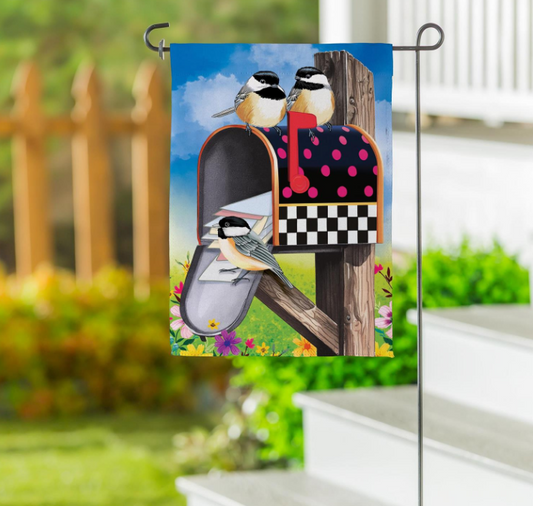 Delivery Chickadees Suede Flag