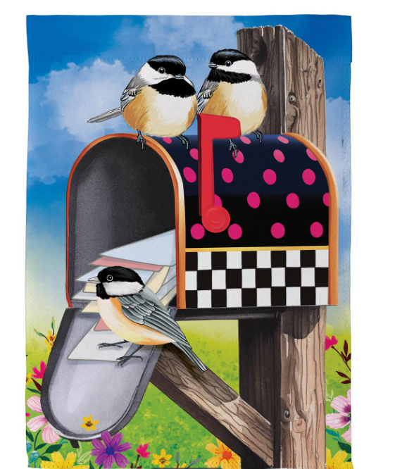 Delivery Chickadees Suede Flag