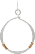 Two Tone Wire Wrapped Sides Circle Earring