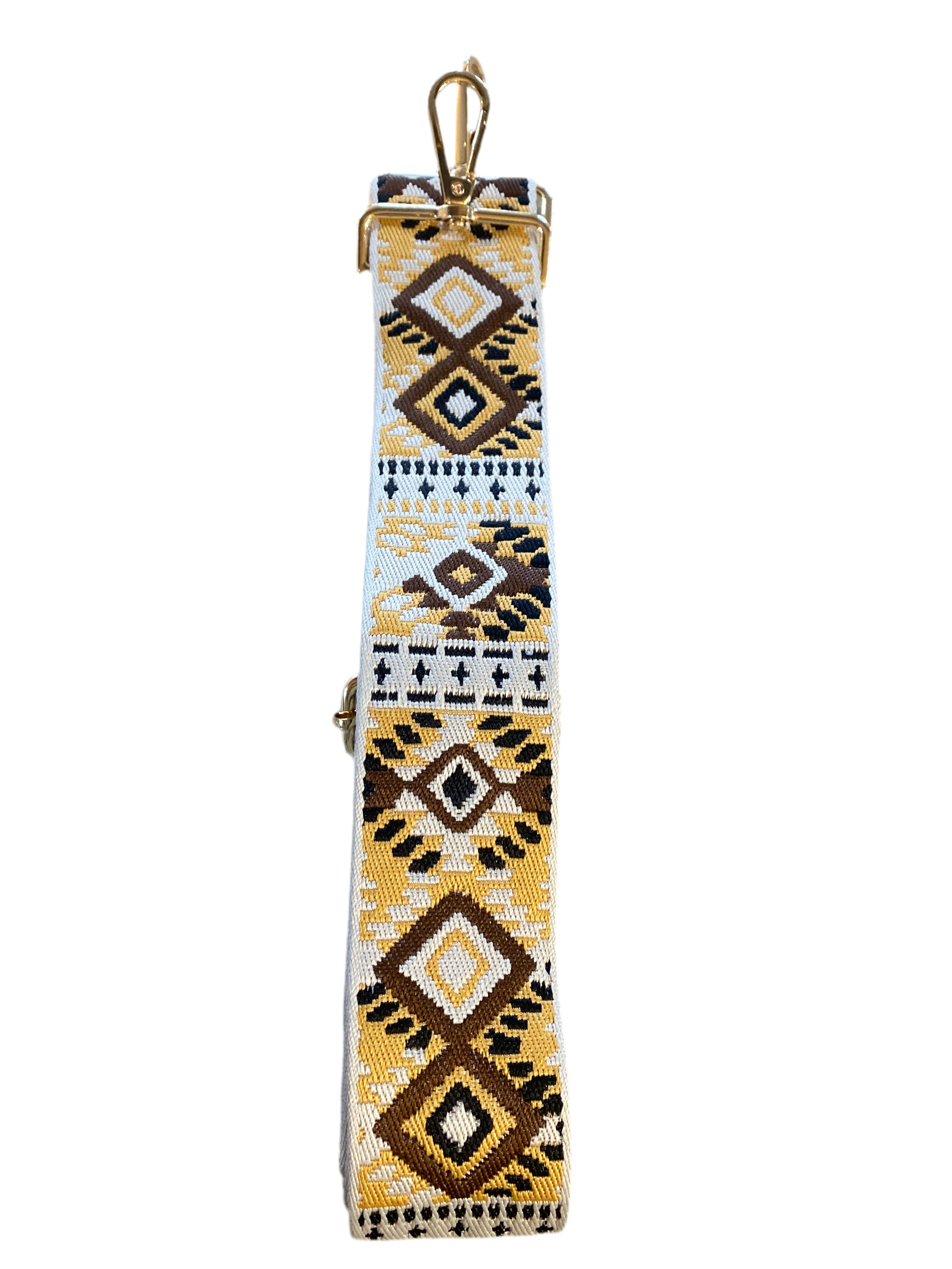 Brown and Mustard Accent Purse Strap