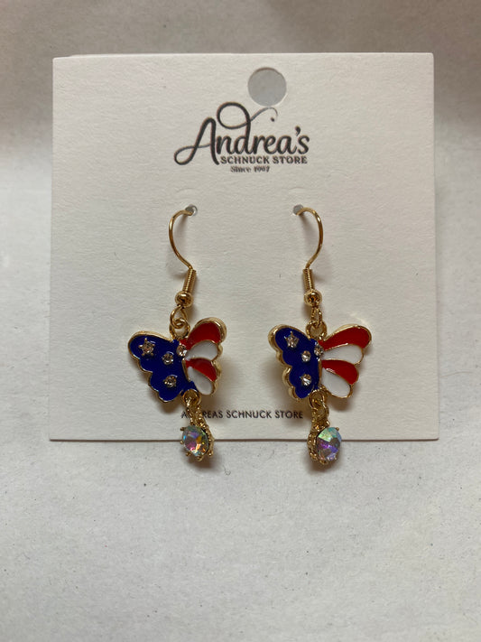 Patriotic Butterfly Earrings