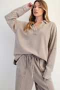 Easel Textured Thermal Washed Pullover
