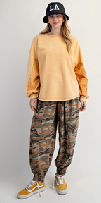 Easel Dolman Mixed Terry Pullover