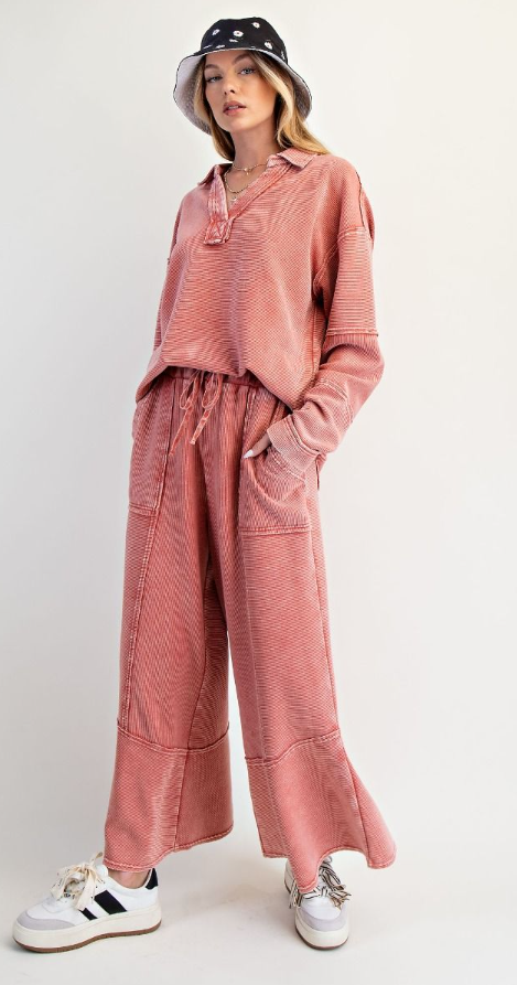 Easel Textured Thermal Washed Pullover
