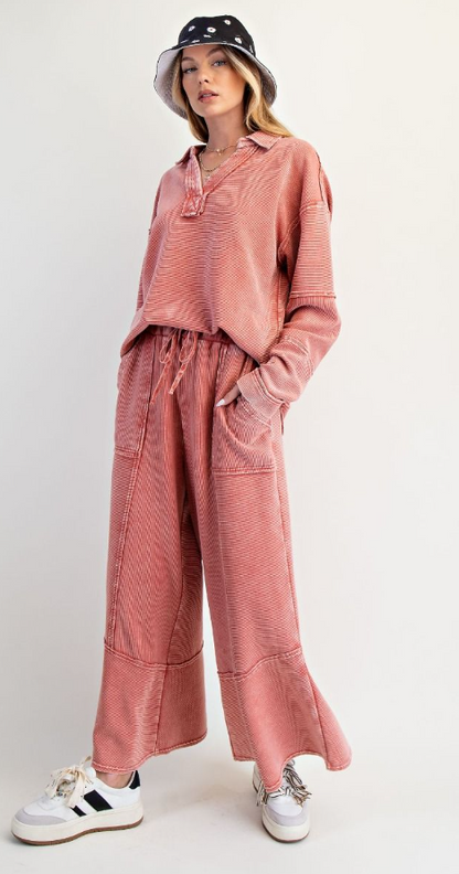 Easel Textured Thermal Washed Pullover