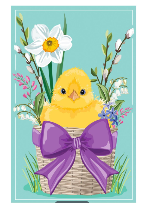 Easter Bow Basket Applique Flag