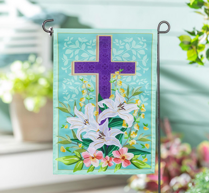 Easter Cross Applique Flag