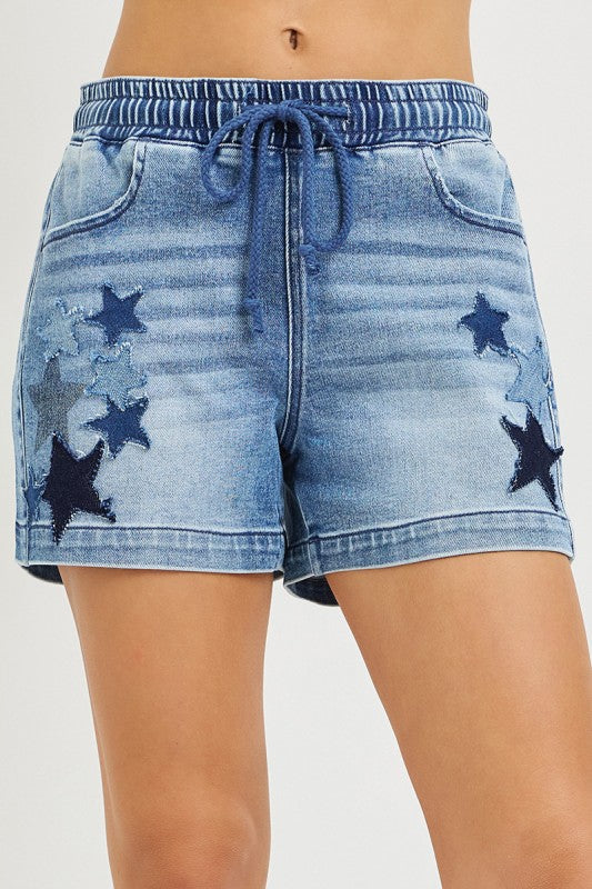America Elastic Band Slouchy Star Patched Details